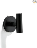 Wall Mounted Bathroom Towel Hooks for Hanging Clothes,Hat,3 Pack Matte Black Coat Hook Robe Hooks.Suitable for Hotels and bathrooms.
