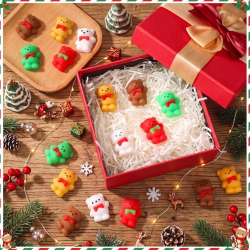 Thenshop 30 Pcs Christmas Teddy Bear Ball Bulk 5 Style Bear Party Favors
