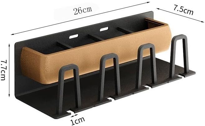 Toothbrush Rack Toothbrush Holder Wall-Mounted Bathroom Storage Rack 4 Toothbrush Slots, Punch-Free Multi-Function Toothbrush Holder Bathroom Toothbrush Holder(A)