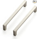 Ravinte 15 Pack Solid 5 Inch Square Cabinet Handles - Brushed Nickel Pulls for Drawers and Kitchen Cabinets - Hardware Handles
