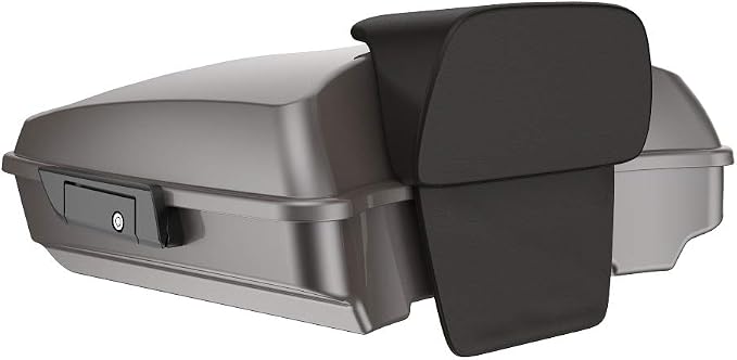 Advanblack Road Glide Tour Trunk Pack Billet Silver Razor Tour Trunk Pack Backrest Pad for '97-'25 Harley Touring Road King Street Glide Electra Glide CVO models
