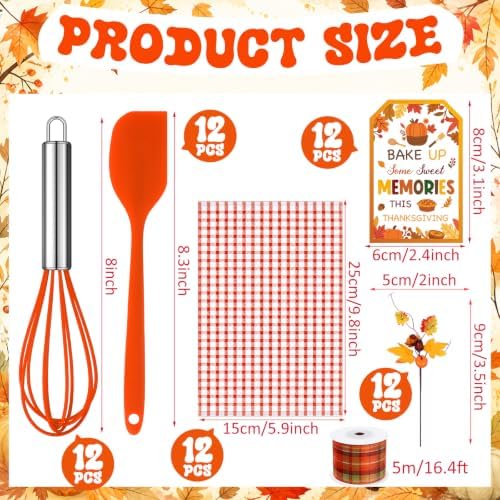 Qinyoung 60pcs/12sets Fall Baking Gift Set with Whisk Spatula