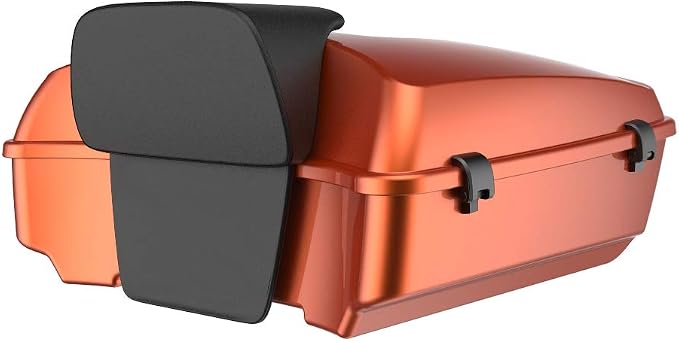 Advanblack Road Glide Tour Trunk Pack Scorched Orange Chopped Tour Trunk Pack Backrest Pad for '97-'25 Harley Touring Road King Street Glide Electra Glide CVO models