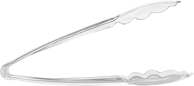Restaurantware Tongs 100 Pack Of 7 1/2” Heavy-Duty Plastic Kitchen Tongs with Scalloped Edges Disposable Clear Serving Utensils for Hot And Cold Foods Catered Events, Weddings, or Buffets