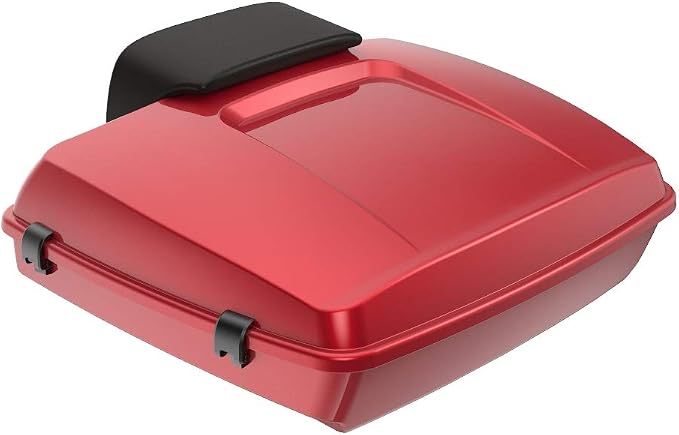 Advanblack Road Glide Tour Trunk Pack Wicked Red Razor Tour Trunk Pack Backrest Pad for '97-'25 Harley Touring Road King Street Glide Electra Glide CVO models