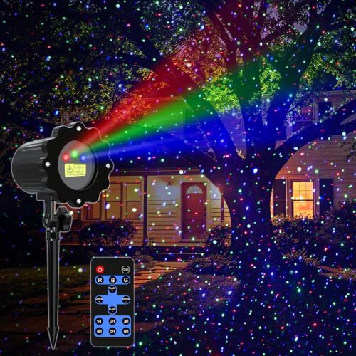RGB Laser Projector Lights Outdoor, 3 Color Firefly Lights Show