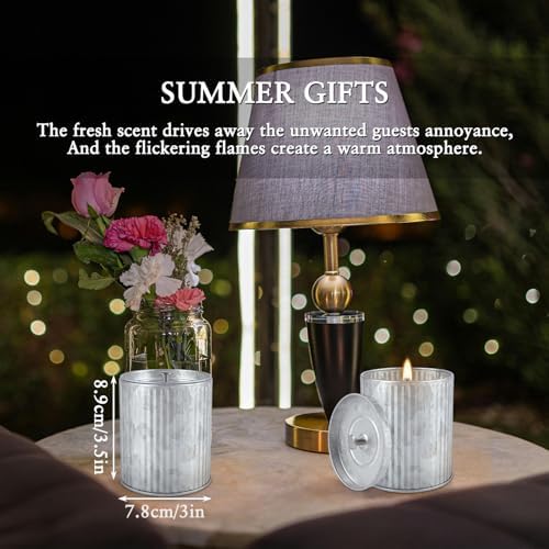 4Pack Citronella Candles Outdoor Indoor, 4oz Silver Canned Candle