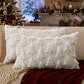 DFXSZ Christmas Tree Pillow Covers 12x20 Set of 2 Christmas Decor White