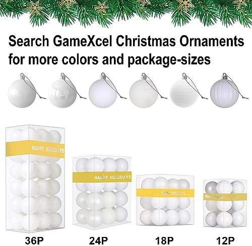 White 4.0" Large Christmas Balls - Christmas Tree Decoration Ornaments Shatterproof Hanging Balls for Birthday Halloween Holiday Wedding Decorations Set of 4pcs