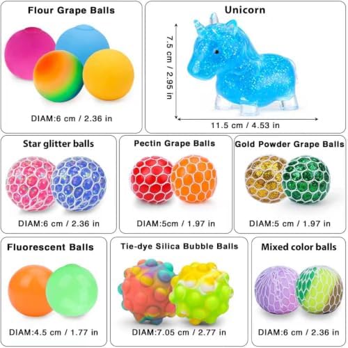 20Pack Stress Balls, Squishy Balls, Squeeze Balls for Adults