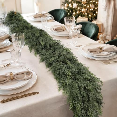4PCS 9FT Christmas Cedar Garland Realistic Thick Soft Christmas Decorations
