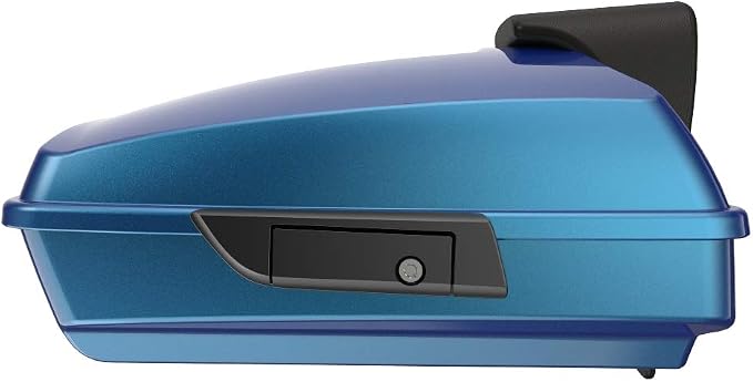 Advanblack Road Glide Tour Trunk Pack Daytona Blue Razor Tour Trunk Pack Backrest Pad for '97-'25 Harley Touring Road King Street Glide Electra Glide CVO models
