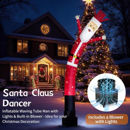 6FT Santa Claus Air Dancer Inflatable Waving Tube Man Set with Blower