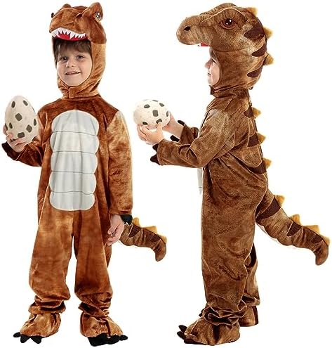 Spooktacular Creations Halloween Realistic T.rex Costume Outfit Dinosaur Jumpsuit with Egg