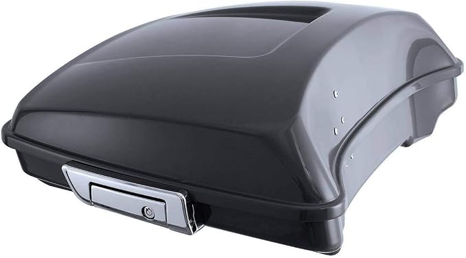 TCMT ABS Razor Gunship Gray Motorcycle Trunk Fit For Harley 2014-2025 Street Glide Special Road Glide Street Glide Road King Road Glide Special Pack