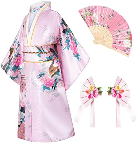 Japanese Traditional Dress Kimono Robe for Kids Girls Costume