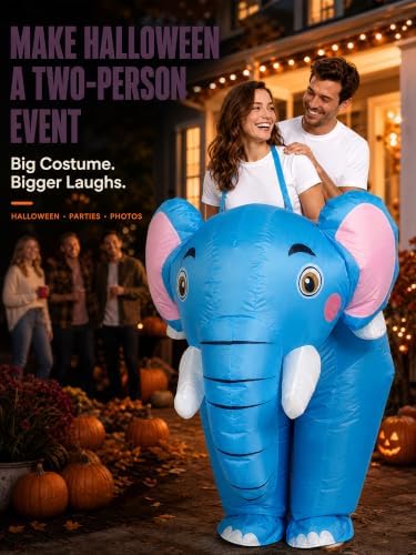 2-Person Inflatable Elephant Costume for Couples & Adults, Halloween