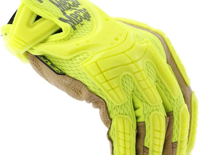 Mechanix Wear Hi-Viz CG Heavy Duty Gloves - High-Visibility Work Gloves - For Construction - Breathable Synthetic Leather - Machine Washable - Durable - Fluorescent Yellow - XX-Large