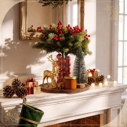 Remerry 34 Pcs Christmas Table Decorations Indoor Xmas Tiered Tray Decor