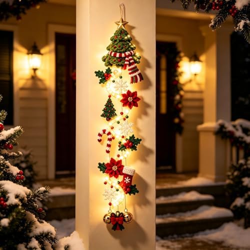 Glowing Christmas Door Hanger,Lighted Christmas Door Hanger Decorations(5#)