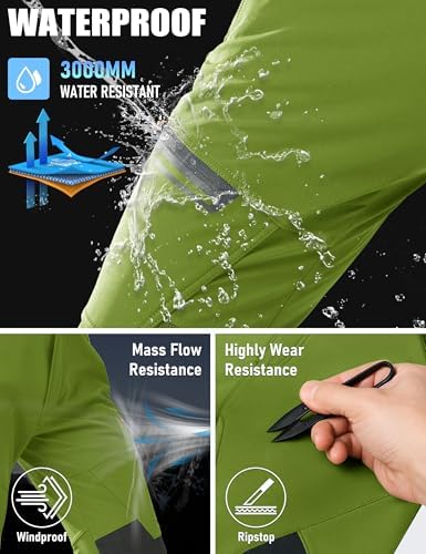 MAGCOMSEN Men's Snow Ski Winter Pants Waterproof Hiking Fleece Lined Pants