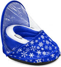 Sosation Inflatable Toddler Snow Sled with Safety Strap and Removable Weather Shield Windproof, Kids Sled with 3-Sided Protection, Kids Snow Tube for Skiing & Sledding Outdoor