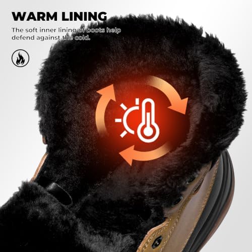 Coostar Snow Boots for Men Moc Toe Casual Winter Boots Lightweight