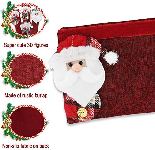 Mosoan Christmas Decorations Indoor 6 Pack Christmas Refrigerator Fridge Door Handle Covers, Santa Snowman Christmas Kitchen Decor Appliance Handle Cover Xmas Holiday Decor