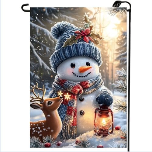 Winter Christmas Garden Flag 12x18 Double Sided for Outside