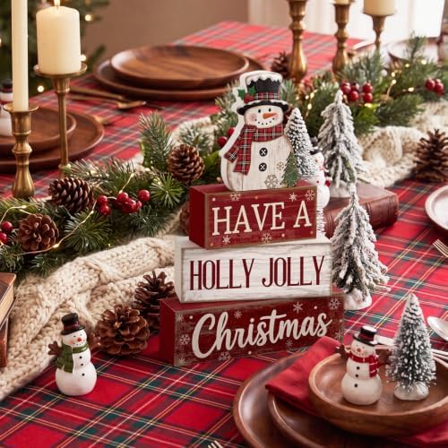 Moucuny 4 Pcs Christmas Snowman Decor Winter Table Decorations Have A Jolly