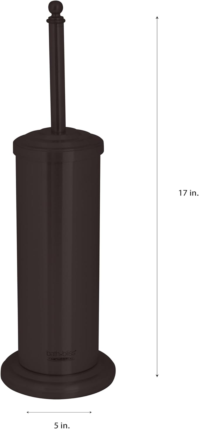 Bath Bliss Bathroom Accessories 3 Piece Trash Can, Plunger & Toilet Brush Combo Bath Set, Oil Rubbed Bronze (Model: AZ-120001-ORB)