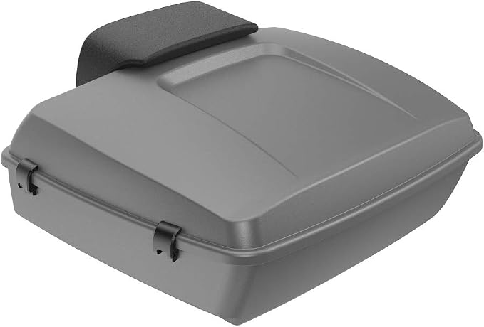 Advanblack Road Glide Tour Trunk Pack Charcoal Denim Chopped Tour Trunk Pack Backrest Pad for '97-'25 Harley Touring Road King Street Glide Electra Glide CVO models