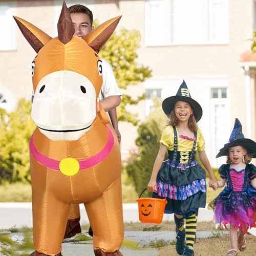 Halloween Couples Inflatable Horse Costume Adult, Ride On Horse Costumes, Blow Up Horse Costume, Couples Costumes 2026 for Halloween Men Women Cosplay Party