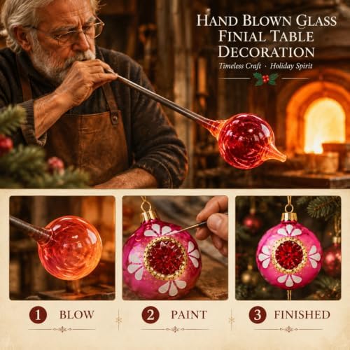 12 Pcs Vintage Glass Christmas Ornament Reflector Decor, Sparkling
