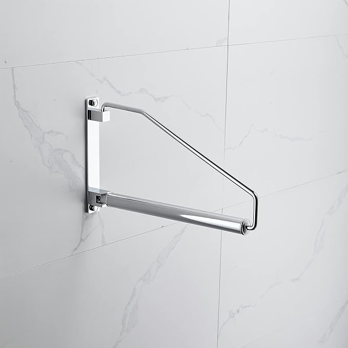 NEWRAIN Laundry Hanger, Wall Mounted Clothes Hanger with Swing Arm Holder Brass Hanging Drying Rack Space Saver,Chrome