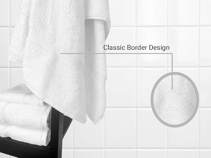 Towel Bazaar 8-Piece Towel Set, 100% Premium Cotton Turkish Towels,Luxury Towel Super Soft and Absorbent, Perfect Use for Bathroom, Shower Towels - White