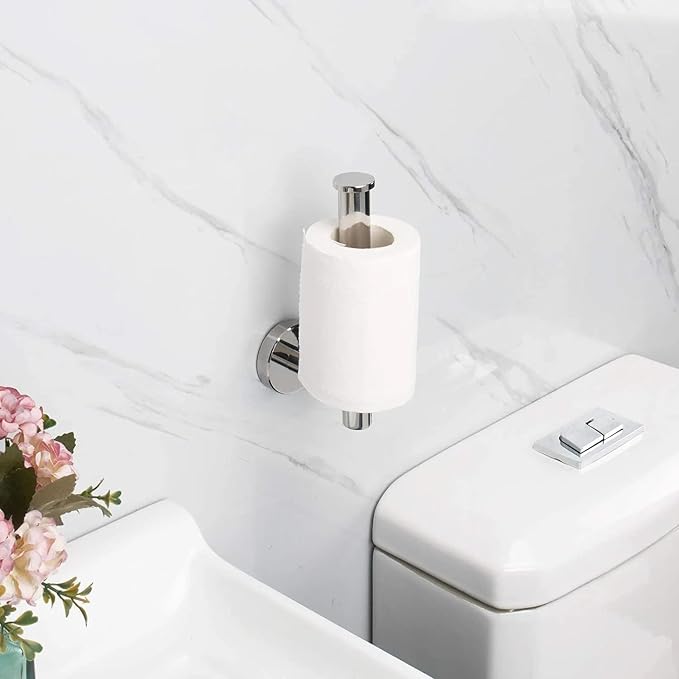 NearMoon Bathroom Toilet Paper Holder, Premium SUS304 Stainless Steel Rustproof Wall Mounted Toilet Roll Holder for Bathroom, Kitchen (4 Pack, Chrome Finish)