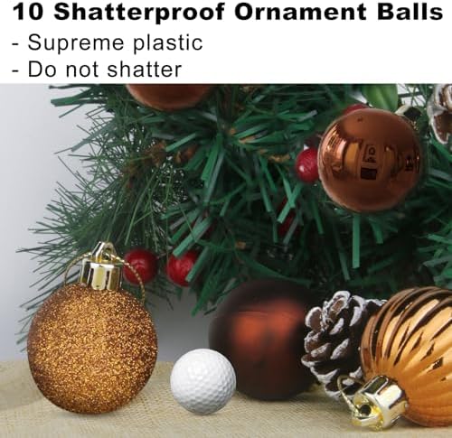 Bronze 3.2" Large Christmas Balls - Christmas Tree Decoration Ornaments Shatterproof Hanging Balls for Birthday Halloween Holiday Wedding Decorations Set of 10pcs