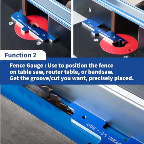 POWERTEC Router Setup Blocks & Table Saw Gauge 7PC Set, 71579