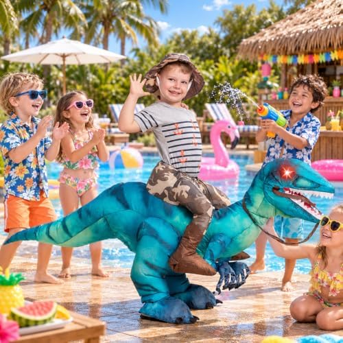 GOOSH Inflatable Dinosaur Costume for Kids Halloween Costumes Boys Girls Funny Blow up Costume for Halloween Party Cosplay…