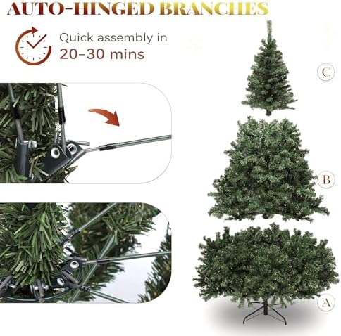 YITAHOME 7.5ft Green Spruce Artificial Christmas Tree with 1346 Branch Tips