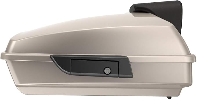 Advanblack Harley Tour Trunk Pack Silver Fortune Razor Tour Trunk Pack Black Latches with Backrest Pad Fits for Harley Touring Models Road King, Road Glide, Street Glide, Electra Glide, 2014-2024