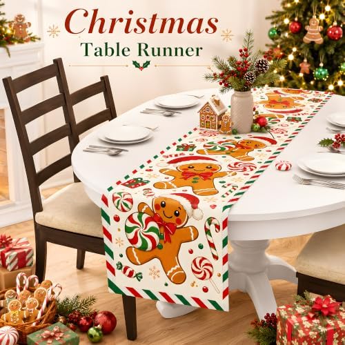 Christmas Decorations - Gingerbread Man Christmas Table Runner