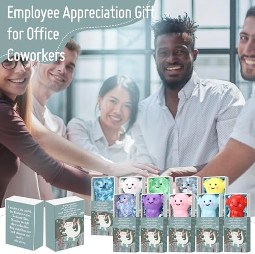 40 Sets Positive Gifts Axolotl Party Favors with Support Boxes