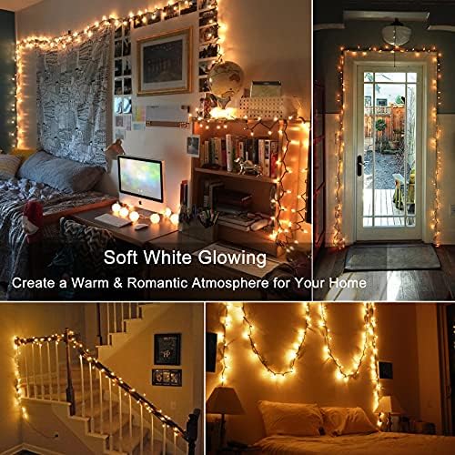 BrizLabs Clear Christmas Lights, 50 Count Warm White Incandescent Lights