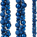 2 Pcs 6 ft Christmas Ball Ornament Garland, Mixed Navy Blue