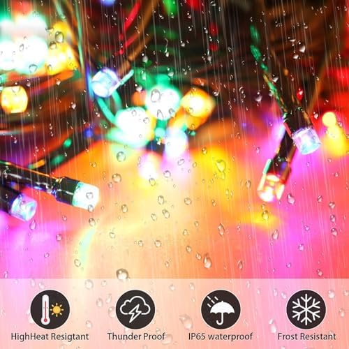 SyouHome Solar String Lights Outdoor, 2 Pack 200 LED Solar Christmas Lights