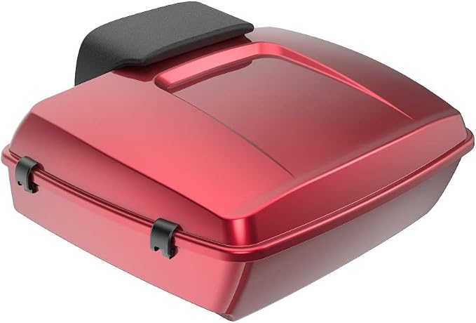 Advanblack Road Glide Tour Trunk Pack Velocity Red Sunglo Chopped Tour Trunk Pack Backrest Pad for '97-'25 Harley Touring Road King Street Glide Electra Glide CVO models