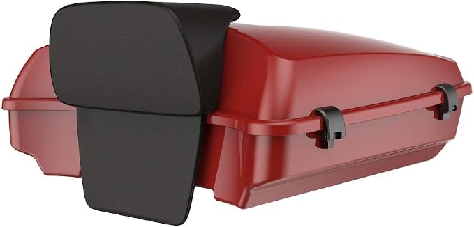 Advanblack Road Glide Tour Trunk Pack Red Hot Sunglo Razor Tour Trunk Pack Backrest Pad for '97-'25 Harley Touring Road King Street Glide Electra Glide CVO models