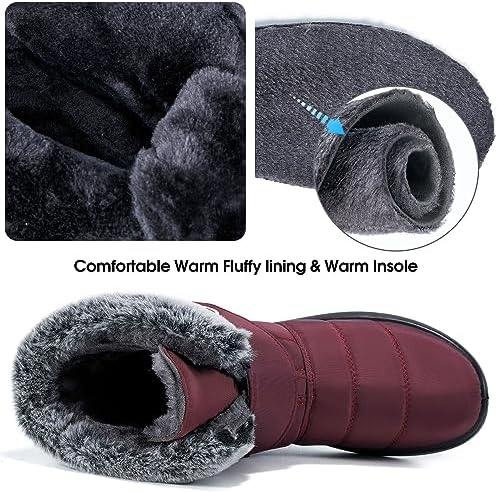 Reimferce Womens Snow Boots for Winter: Comfortable & Warm for All Day Wear - Waterproof Non Slip Booties for Commute Outdoor Walking
